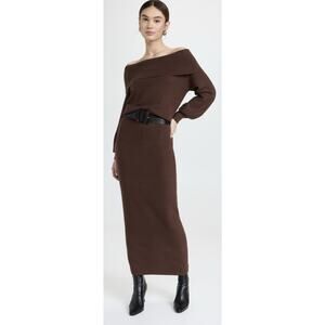 NWT $278 Favorite Daughter The Irene Maxi Sweater Dress Off Shoulder - Size XL